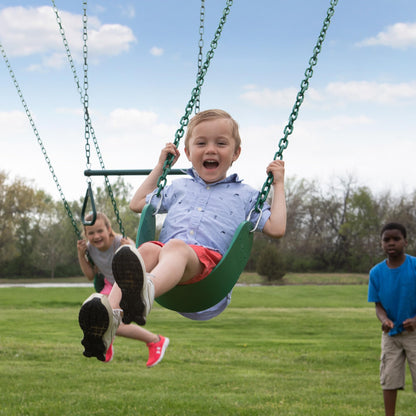 Backyard Discovery Big Brutus Galvanized Steel Swing Set Kit with Classic A-Frame, Two Belt Swings, One Trapeze Bar, Easy Assembly, Heavy-Duty Powder-Coated Steel, Weather-Resistant, Outdoor Playset