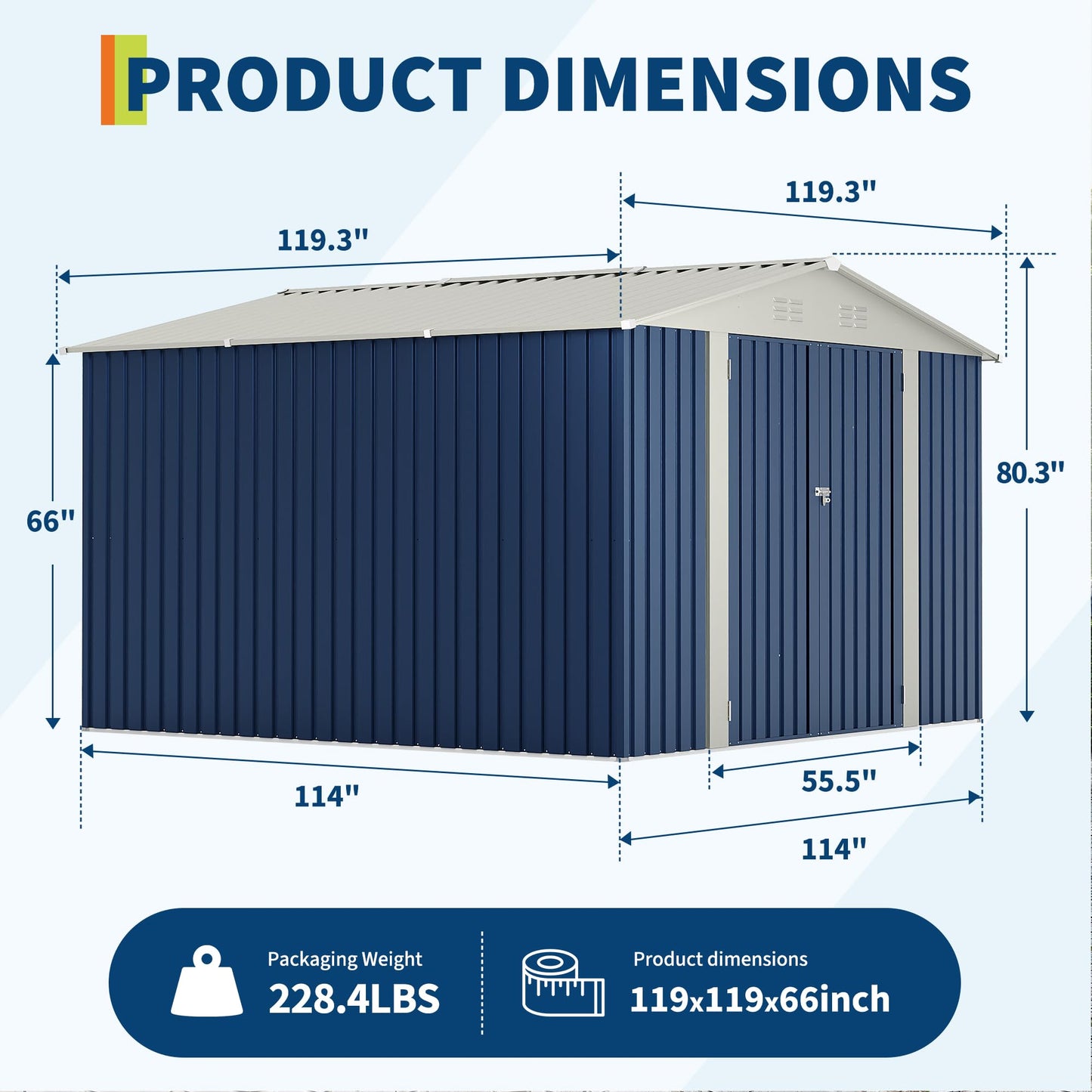 Garvee 10 X 10 FT Outdoor Storage Shed,Metal Garden Sheds&Outdoor Storage Clearance, Large Outdoor Storage Shed for Tools, Lawn Equipment, Garden Supplies - All Weather Lockable Metal Shed