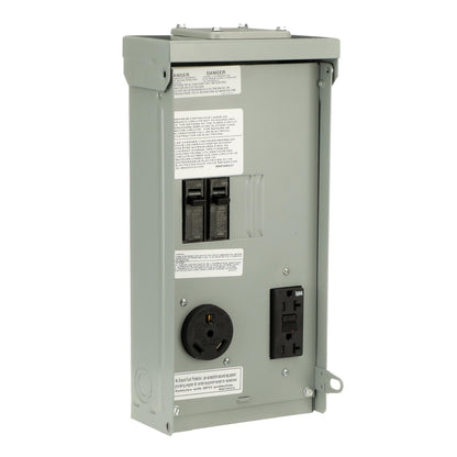 Midwest U041C010P 70A Unmetered Power Pedestal • Outdoor Surface Mount Panel • 30A TT-30R + 20A GFCI Receptacles • Lockable Weatherproof Design • for RV Parks, Campgrounds, and Mobile Homes