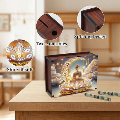 DIY Diamond Painting Money Box Kit, Religious Adult 5D Diamond Art Money Box, Creative Coin Diamond Art Storage Jar, Suitable for Birthdays, Christmas, Home Decor Handicraft Gifts