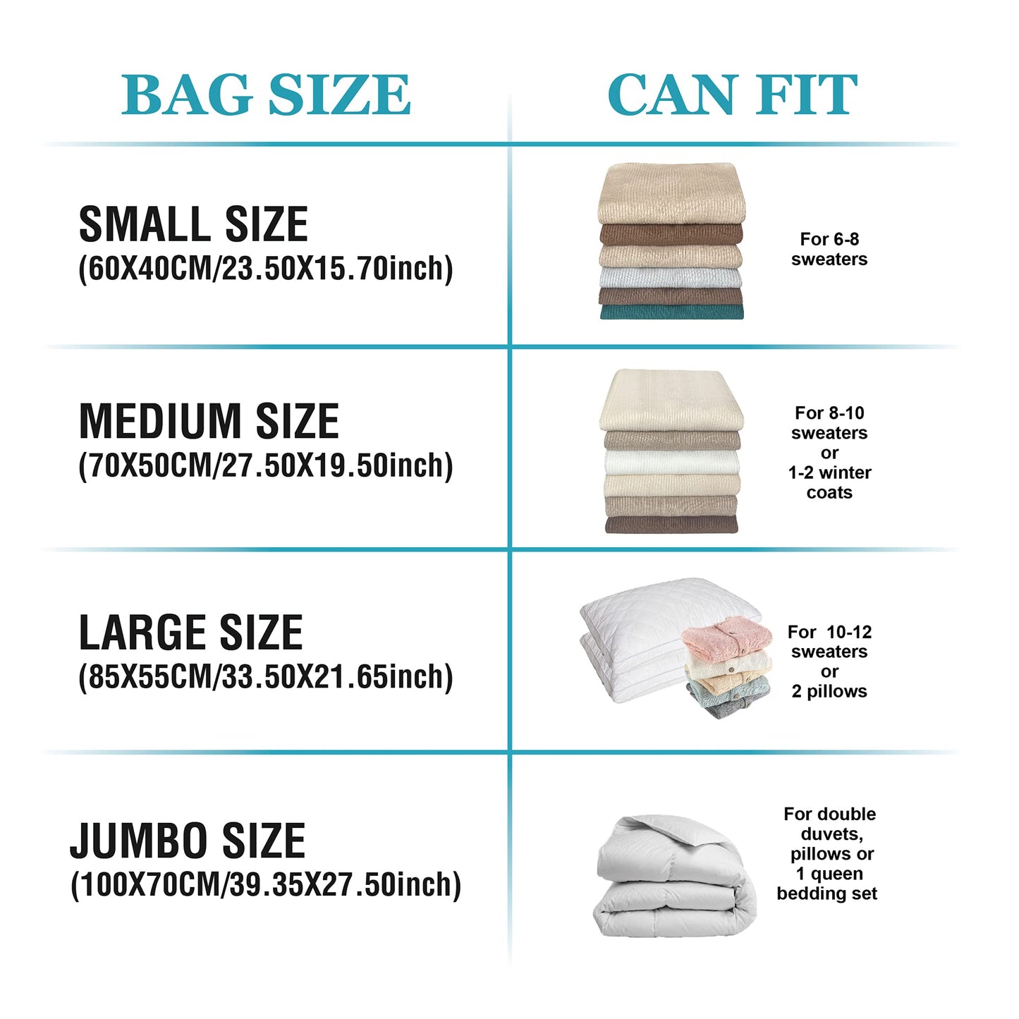 Roomimaster Vacuum Storage Bags, Vacuum Seal Space Saver Bags for Clothing, Travel Lugggage, Carry-on, Blankets, Pillow, Comforters, Bedding, 10 Jumbo