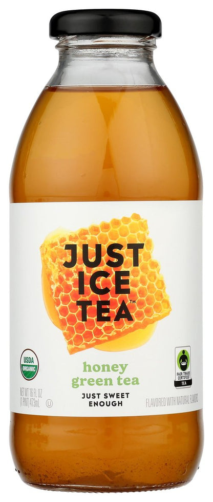 Just Ice Tea, Tea Green Honey Organic, 16 Fl Oz