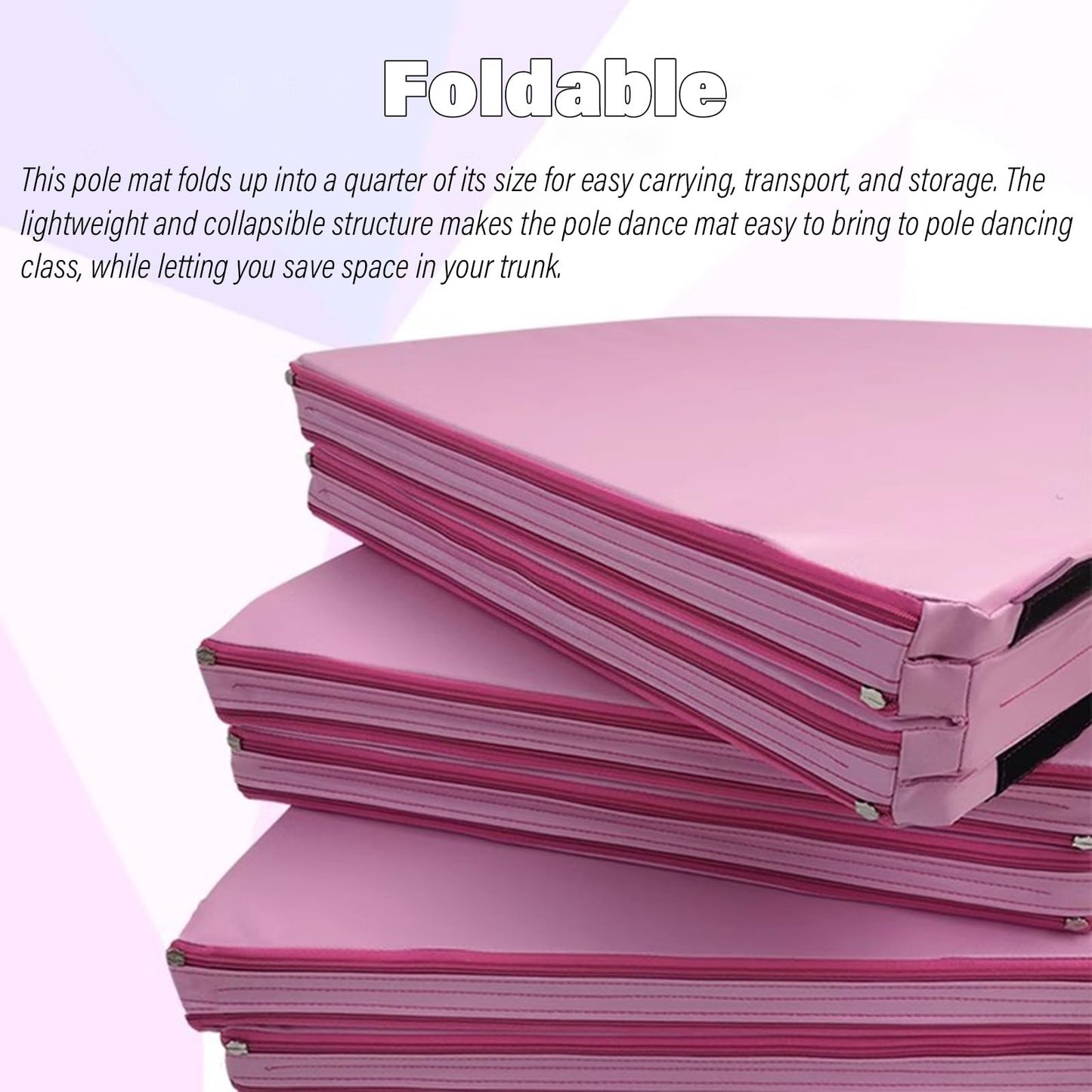 Purple Crash Mat for Pole Dancing, 3ft/3.5ft/4ft/4.5ft/5ft/5.5ft/6ft/6.5ft Large Round Folding Portable Pole Dance Crash Mat, 1.2in/2in/4in Thick Gymnastics Crash Landing Mat Pad ( Color : 180cm/5.9ft