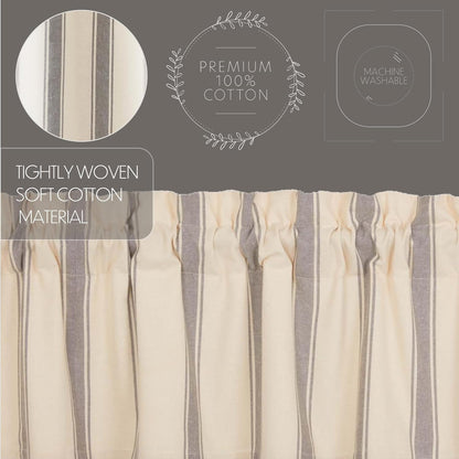 VHC Brands Grace Grain Sack Stripe Short Panel Set of 2, 63x37