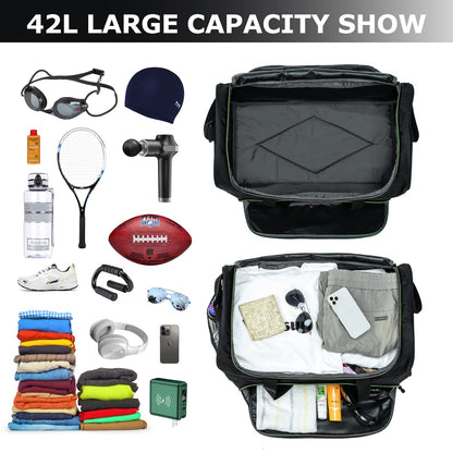 Gym Bag for Men - 55L Black Durable Large Duffle Bag for Travel, Workout, Fitness & Sport