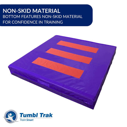 Tumbl Trak Modular Practice Mat - 5 Ft x 5 Ft x 8 in Thick - Build Your Own Crash Mat for Gymnastics, Cheerleading, Dance, Acro and Martial Arts (Purple)