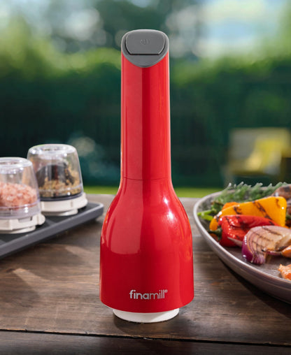 FinaMill Classic Battery Spice Mill – Battery Operated Salt and Pepper Grinder Set, Includes 2 Interchangeable Spice Pods, Adjustable Coarseness, Ceramic Grinder, LED Light, Home and Kitchen Gift Set