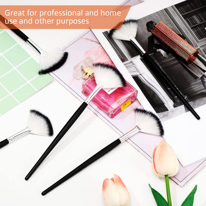 9 Pieces Facial Fan Mask Brushes, Soft Facial Applicator Brushes Tools for Peel Glycolic Makeup for Mud Cream(Champagne)