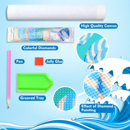 KAYEIUU 5D Green Snake Painting Diamond Painting Kits for Adults Beginner, DIY Snake Diamond Art for Home Wall Decor Gifts Full Drill Round Gem Art 12x16 inch