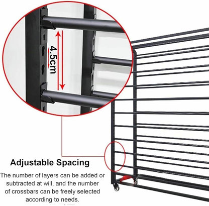 XDRGOOIUY Commercial Fabric Roll Storage Rack, Wall Mount with Adjustable Hanging Rod for Vinyl Rolls and Tablecloth