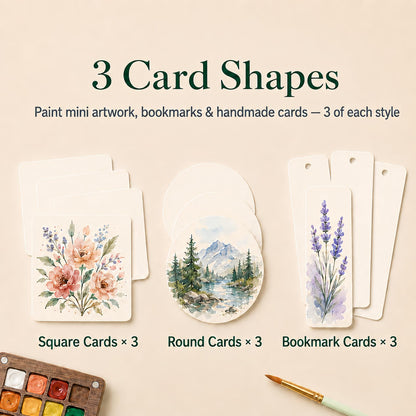 fsdyknej Portable Painting Kit for Adults, Travel Art Set with Mini Wooden Palette, Canvas Tote Bag, Brushes, Blank Cards and Bookmarks for DIY Creative Projects