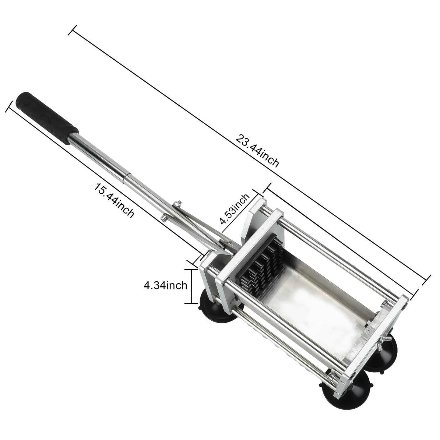 French Fry Cutter, Professional Potato Cutter Slicer, Stainless Steel Blades with 1/2 Inch & 3/8 Inch Blade, Great for Potatoes Carrots Cucumbers