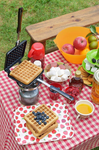 Yoshikawa SJ2275 Waffle Maker, Single, Black, Fluorine Treatment for Gas Stoves, 13.6 x 5.6 x 1.3 inches