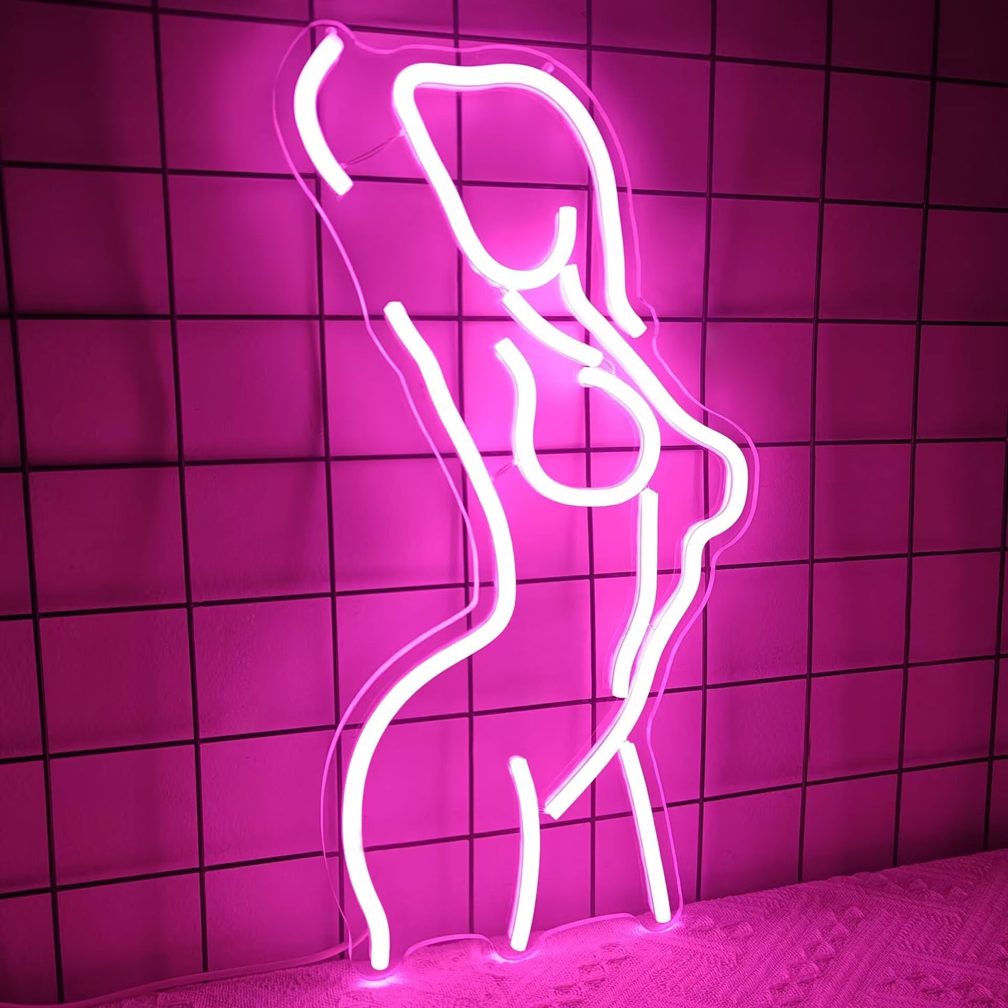 Ajoyferris Lady Back Neon Sign Dimmable LED Lady Sign Woman Neon Sign Sexy Lady Neon Signs for Bedroom Man Cave Bar Store Home Party Art Decor Gifts(16X11 inches,Blue)