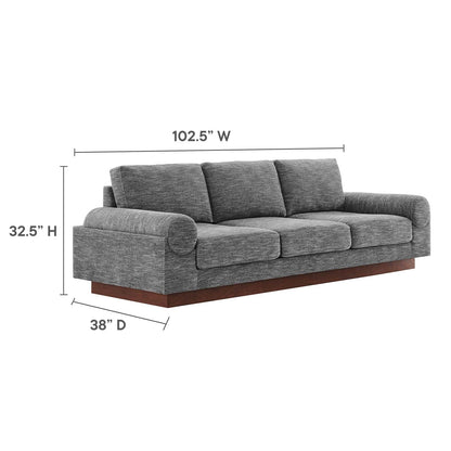 Modway EEI-6401-GRY Oasis Upholstered Fabric Sofa, Gray