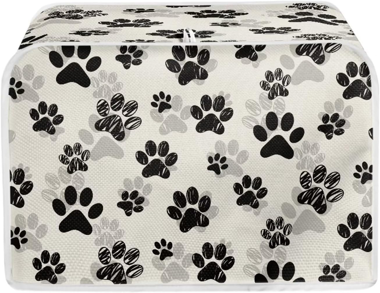 Dog Paw Toaster Covers 4 Slice, Anti Dust Cover for Most Standard Toasters, Small Kitchen Appliance Protector
