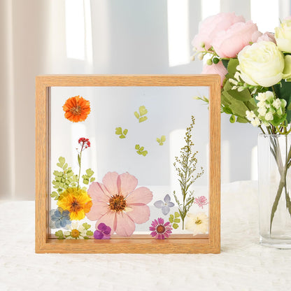 fanhuashijn Clear Pressed Flower Frame - Dried Flower Frame Adult Girls Night Crafts for Women Mother Gift (Pink, Medium)