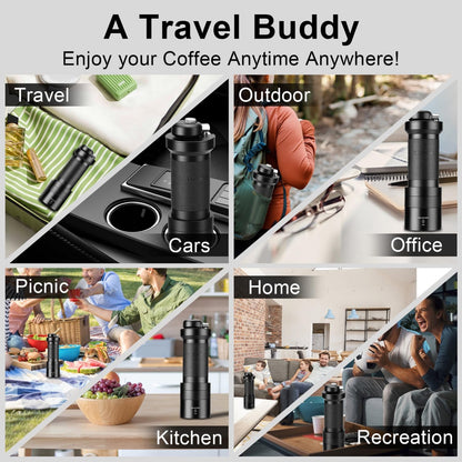 V4 Manual Coffee Grinder with Foldable Handle and External Adjustment, Espresso Drip Coffee Grinder with Aluminum Alloy Body & Stainless Steel Burr for Consistent Grind – Travel Camping Home Use
