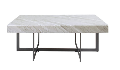 Furniture of America Willy Modern Storage Faux Marble Top 3-Piece Coffee, End and Sofa Table Set for Living Room, Gray