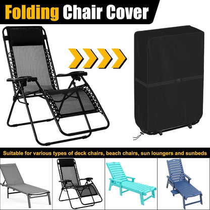2 Pack Zero Gravity Chair Cover, AHIER Outdoor Chair Covers Waterproof Lawn Beach Patio Chair Cover with Fixed Rope