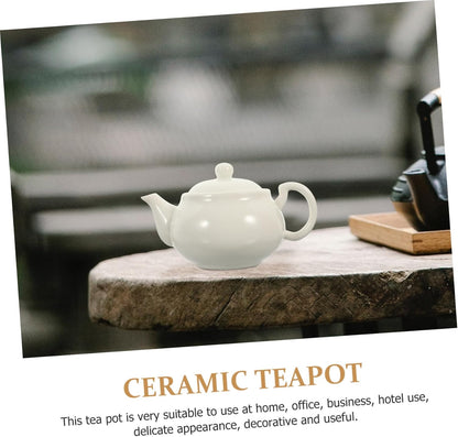 White Porcelain Tea Set, Compact Ceramic Teapot, Teaware, Turkish Teapot, Travel Vintage Tea Infuser