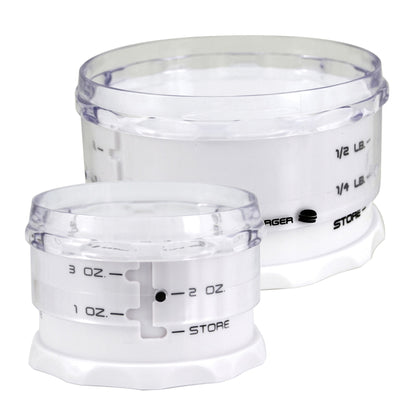 KitchenArt Adjust-A-Burger Press Set, Plastic, 2-Piece, White
