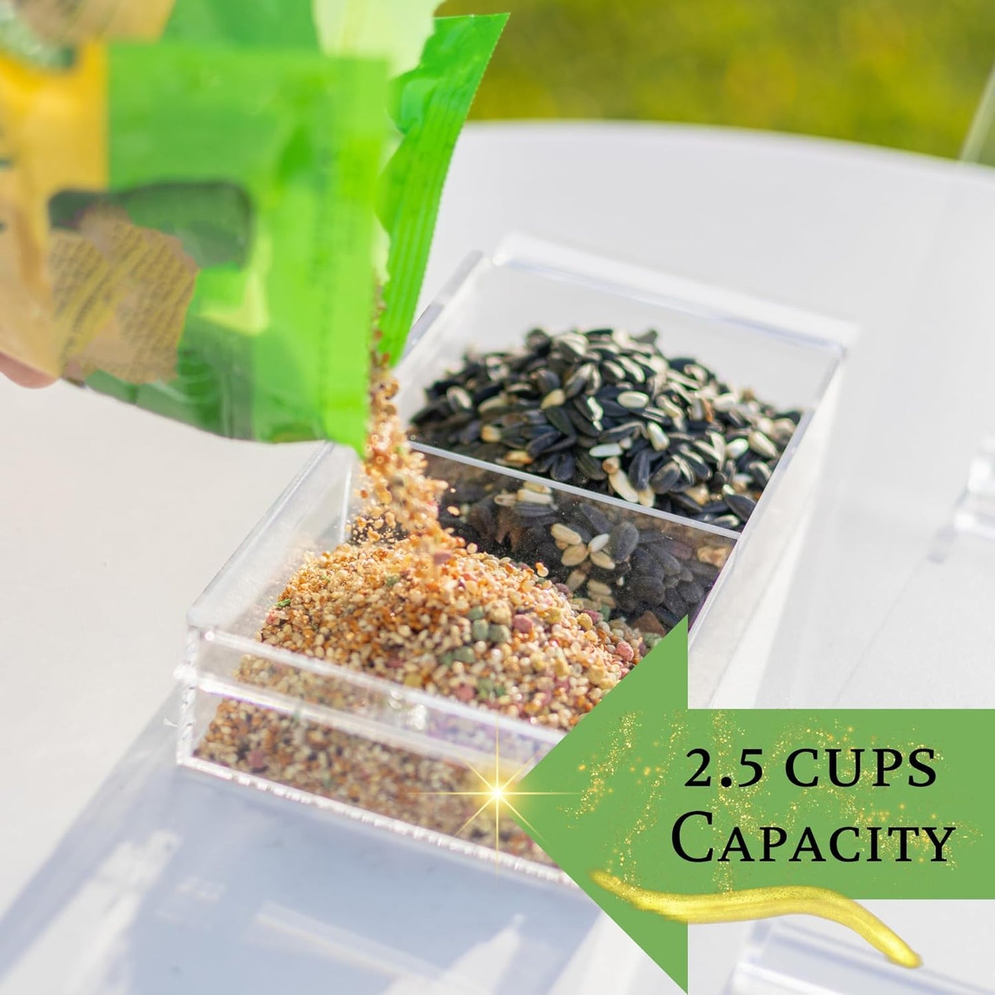 Window Bird Feeder House Shaped, Innovative Anti-Yellow Acrylic Technology, Strong Suction Cup Grip for Wild Birds