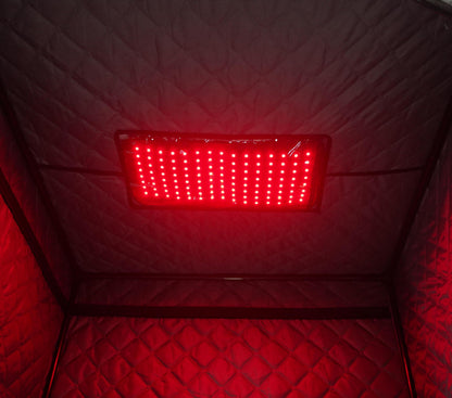 AURGOD Portable Infrared Sauna for 1 Person, Red Light Therapy Full Size Home Sauna Box with Premium Dry Heating, Remote Temperature Control, Heated Foot Pad & Reinforced Folding Chair