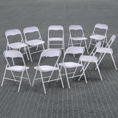 thegreatshopman 10-Pack Commercial Folding Plastic Chair for Home Office Wedding Party Outdoor Indoor, 300LBS Capacity, White