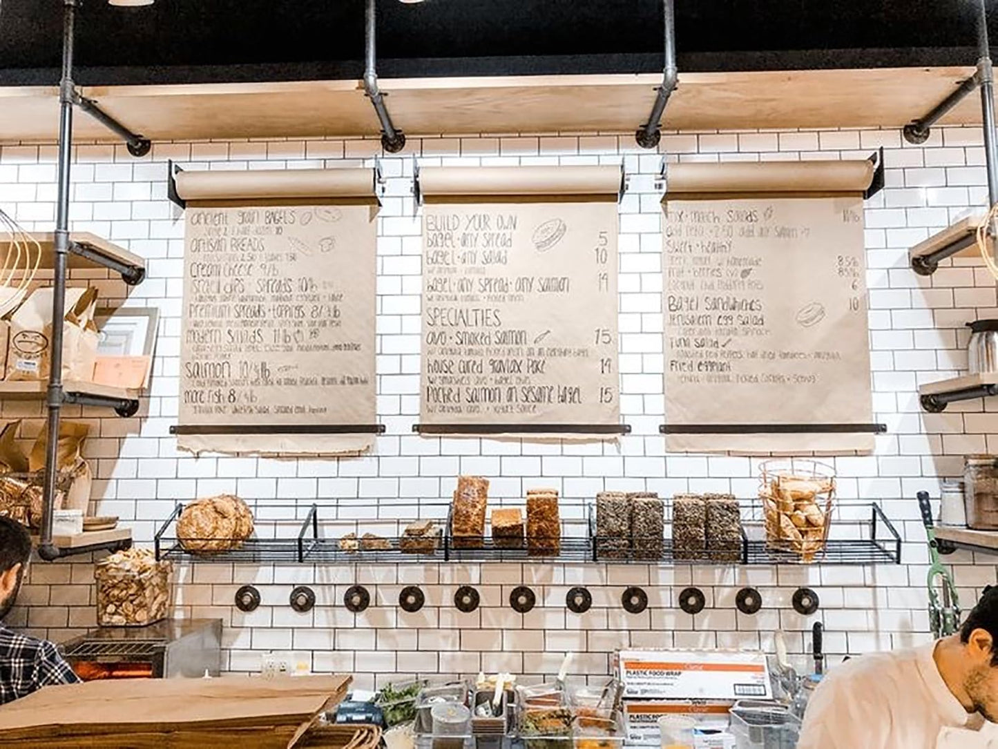 KOMFGT Kraft Paper Roll Dispenser and Cutter 51 Inch, Wall Mounted Butcher Paper Holder with 50M Paper Roll, Hanging Paper Rack for Bakery/Cake Shop/Business - Daily Specials