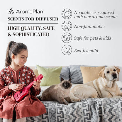 AromaPlan Hotel Scents Santal 5 Fl Oz (148ml), Home Luxury Aroma & Hotel Fragrance Diffuser Oil- Hotel Diffuser Oil for Aromatherapy- USA Made, Bigger Bottle, Bolder Aroma & Longer Lasting