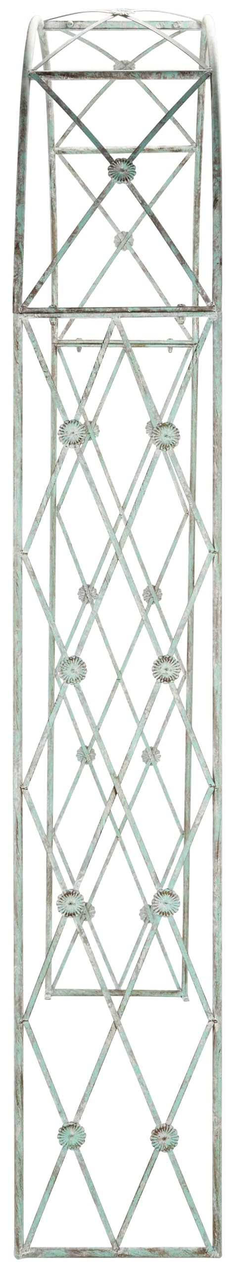 SAFAVIEH Outdoor Collection Atticus Antique Dark Green Wrought Iron Lattice Arch Garden Arbor