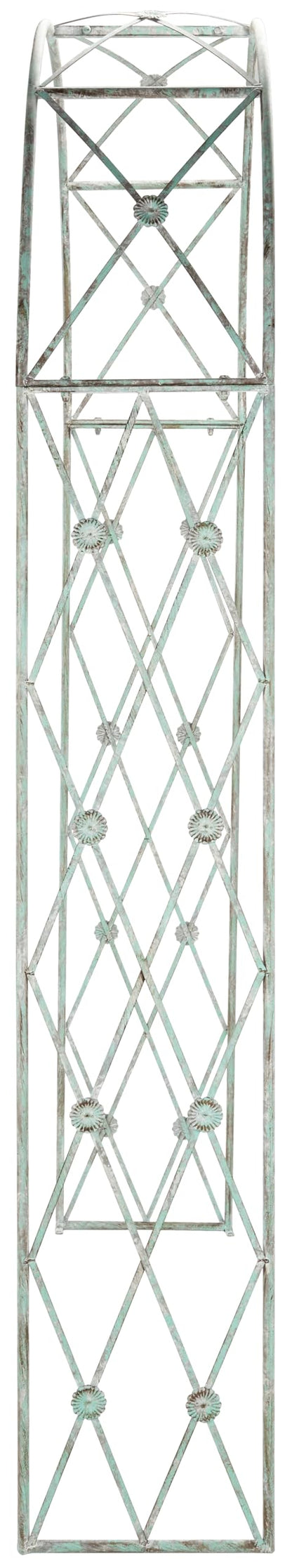 SAFAVIEH Outdoor Collection Atticus Antique Dark Green Wrought Iron Lattice Arch Garden Arbor