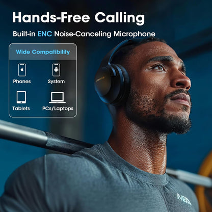 YUMONDEAR Bluetooth Headphones Over Ear, 80 Hrs Playtime Wireless Headphones with ENC Mic, Deep Bass EQ, Foldable Comfort for Travel, Gym & Commuting, Stocking Stuffers