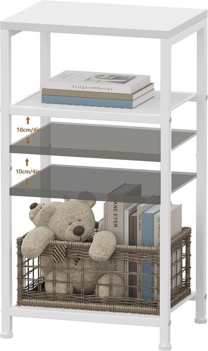 29.1" HET003WT1 Heybly Small Side Table, Tall End Table with Adjustable Shelf, Telephone Table, Nightstand, Accent