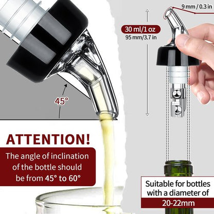 Automatic Measured Bottle Pourer - Quick Shot Spirit Measure Pourer Drinks Wine Cocktail Dispenser Home Bar Tools