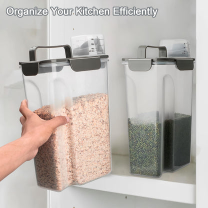 Komzon Rice Container, Airtight Rice Storage Container 10lb, Cereal Containers Storage, BPA Free Food Dispenser with Pouring Spout Handle for Flour Pasta Grain, Pet Dog Cat Bird Food Storage Container