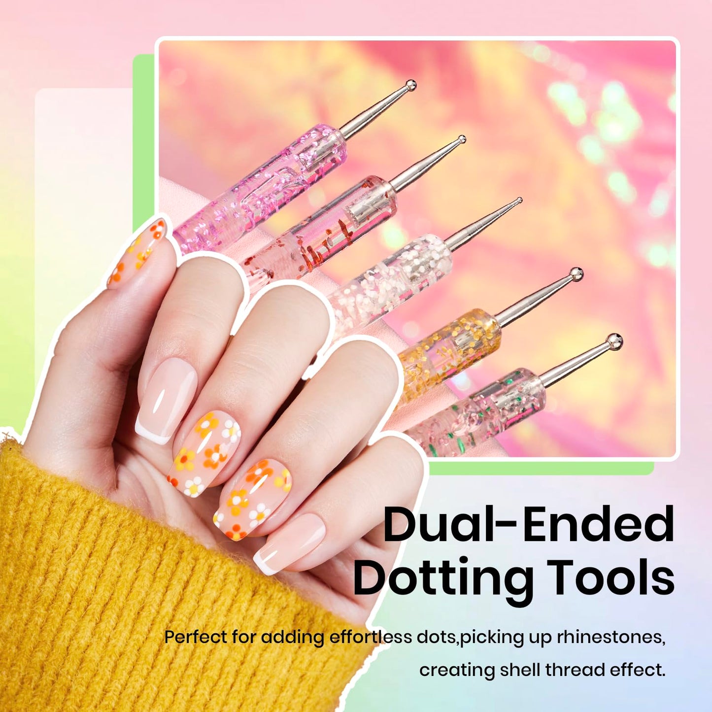 Beetles 31pcs Nail Art Brushes, Dotting Tools, Nail Art Pens, Dust Brush, Striping Liner Fingernail Drawing Pens with Palette Holder All in One for Starter Manicure Design Set