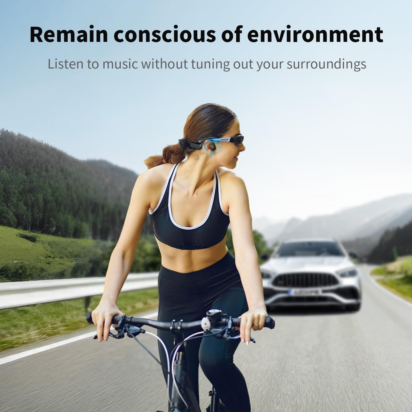 Haowolf Bone Conduction Headphones, Bluetooth 5.4 with Mic Open Ear IPX8 Waterproof Headsets, Swimming Headphones 10H Playtime Wireless Earbuds for Sports, Running, Cycling