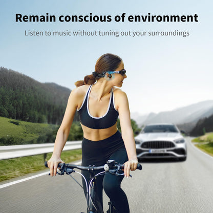Haowolf Bone Conduction Headphones, Bluetooth 5.4 with Mic Open Ear IPX8 Waterproof Headsets, Swimming Headphones 10H Playtime Wireless Earbuds for Sports, Running, Cycling