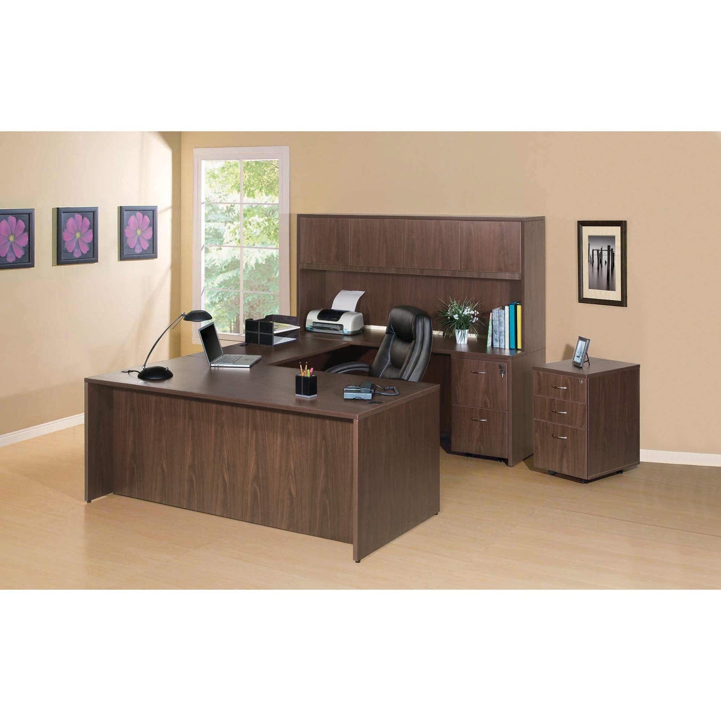 Lorell Essentials Series Walnut Laminate Lateral File