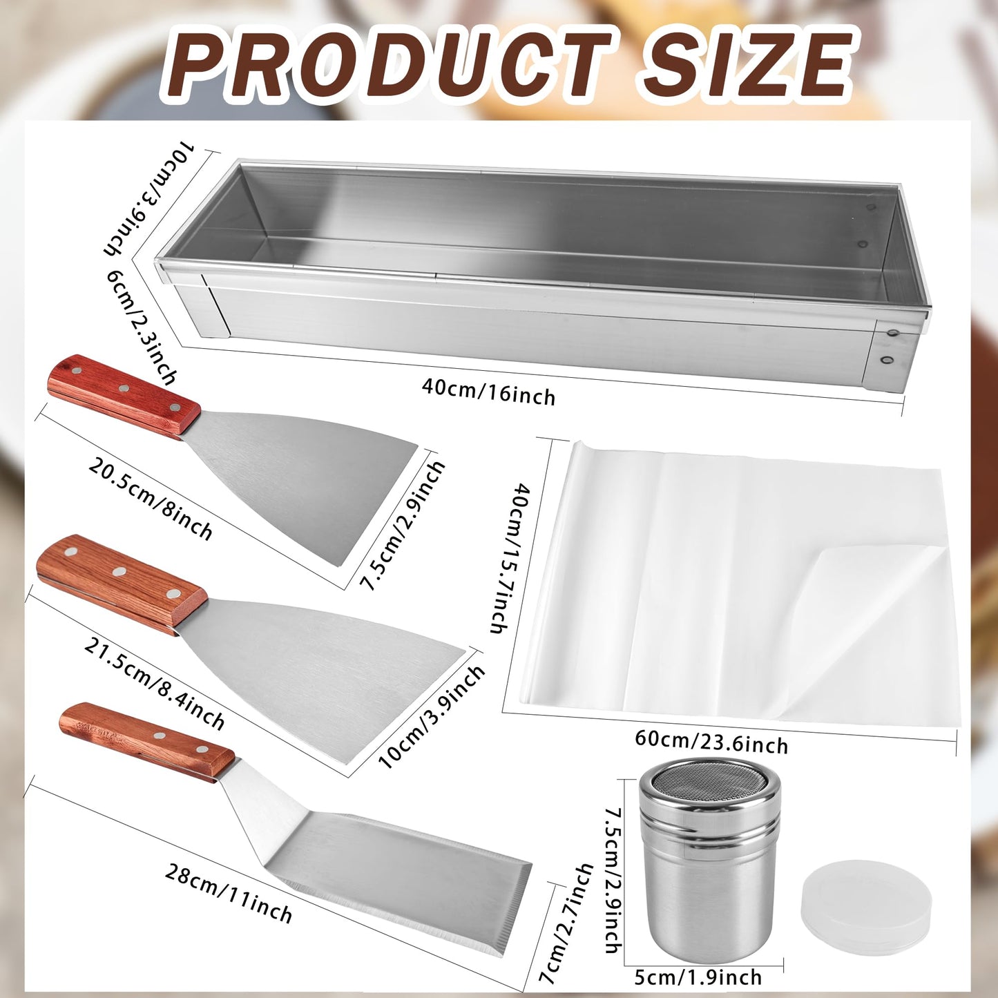 3 Pack Tiramisu Cake Pan Set with Lid Nonstick Rectangle Tiramisu Cake Mold with Removable Frame Stainless Steel Baking Pan Kit with Spatulas Powder Sugar Shaker Baking Paper for Cheesecake Mousse