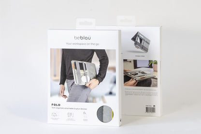 Beblau FOLD Portable TECH Organizer attachable to your Devices | Desk Sleeve | Gadget case | Working from Home Essentials | Laptop accessories | Backpack Insert | Portfolio |