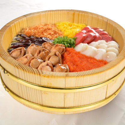 WATIIFUFU Japanese Sushi Bucket Wooden Rice Mixing Bowl Food Storage Container Compact 9.84X9.84X2.63In Lightweight for Sushi Bibimbap Serving and Home Cooking