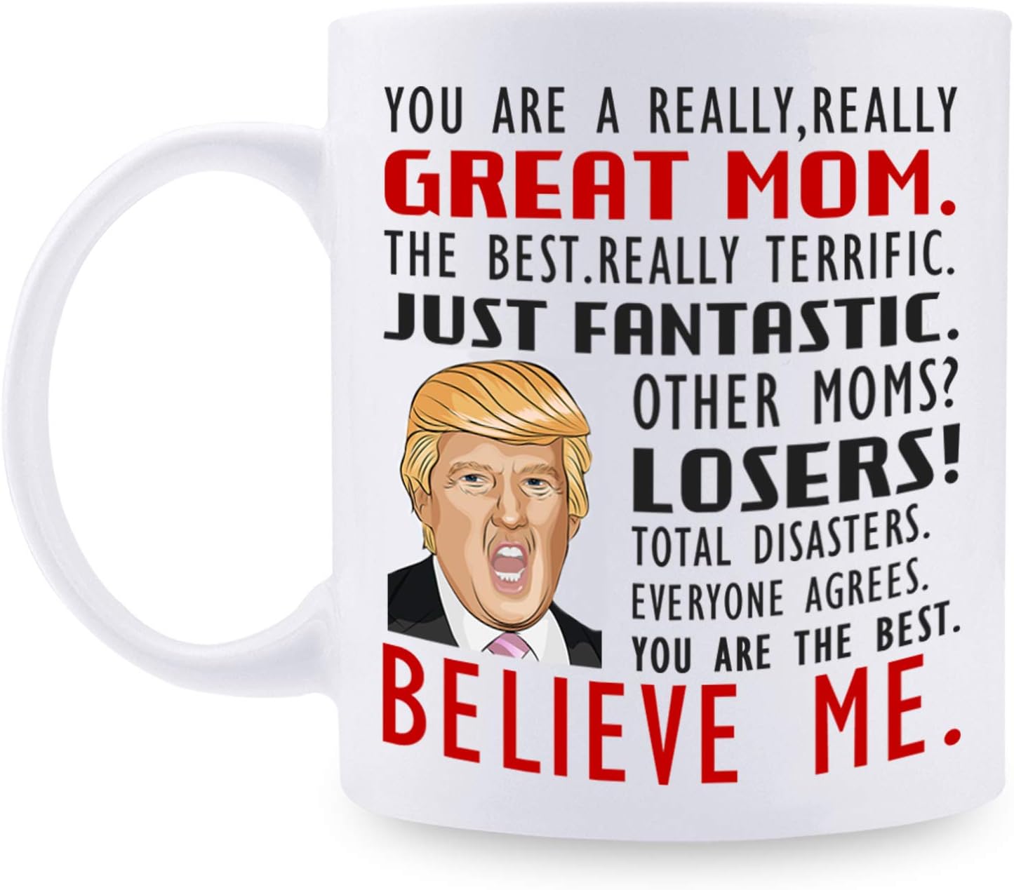 Smartyou Great Mom Mug - Gifts for Mother from Daughter/Son/Husband, Coffee Novelty Prank Gift, 11 Oz