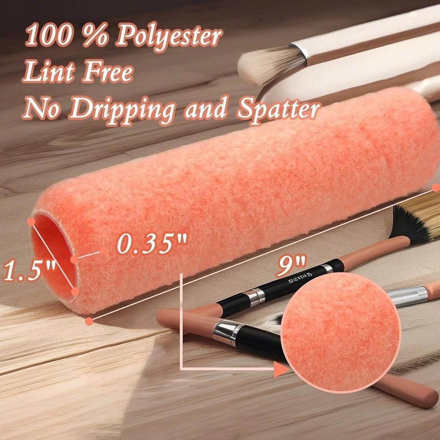Foam Paint Roller, 10 Pack, 6 Inch High Density Foam Roller, Mini Paint Roller Covers for Smooth Paint Application, No Lint Shedding on Walls, Cabinets, Doors