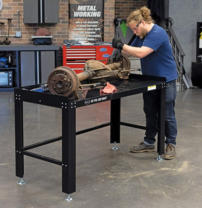 Eastwood Heavy Duty Steel Construction Shop Fully Adjustable Work Bench Holds Up to 1600 Lbs Powder Coated Finish