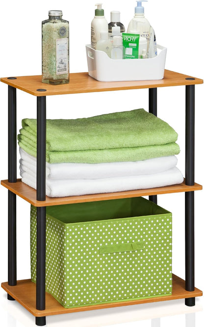 Industrial Style Marble White Side Table with Ample Storage