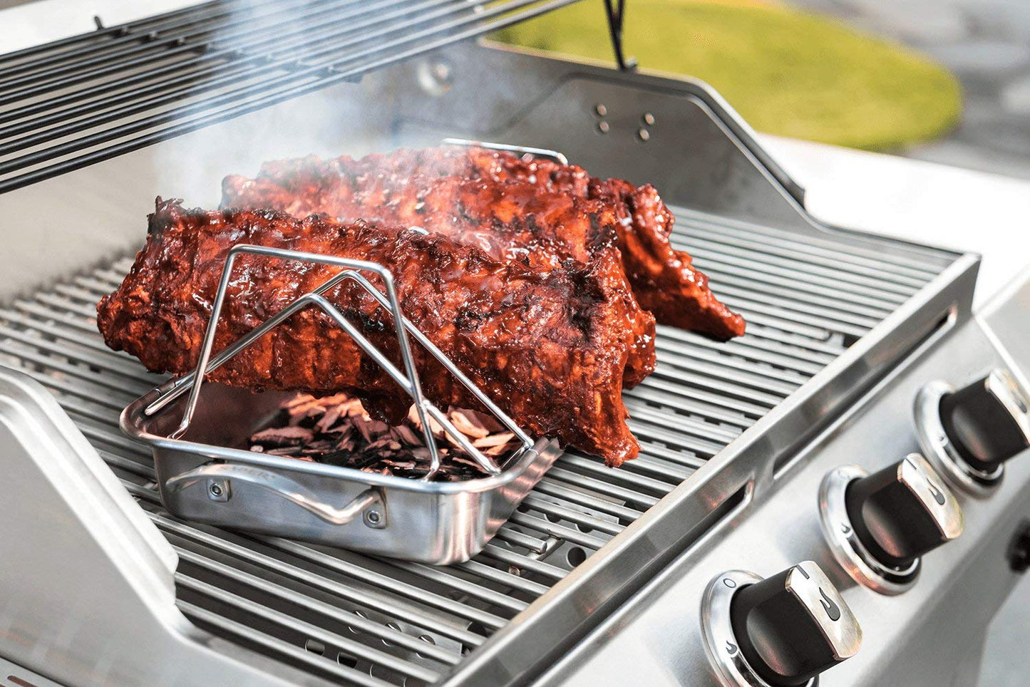 KAMaster V-Shaped Turkey Roasting Rack,Stainless Steel Rib Rack for Smoking and Grilling,Dual-Purpose Turkey Rack/Rib Rack for Big Green Egg,Kamado Grill Joe,Weber,Primo,Vision and etc.