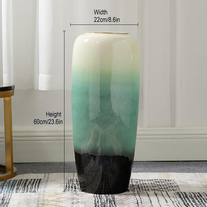SGeneE Large Floor Vase, 27" Tall Flower Vase, Ceramic Decorative Vase for Living Room Modern Home Decor Bedroom Office Décor (Green 24inch)